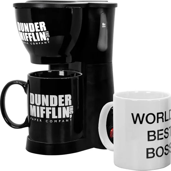 The Office Single Cup Coffee Maker Gift Set with 2 Mugs - Picture 3 of 5